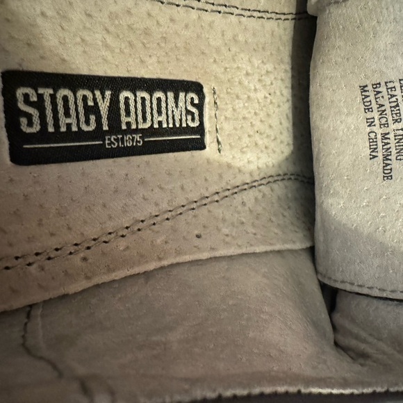 Stacy Adams Size 7M Solid Black Leather Square Toe Tie-Front Oxford Shoes - EUC - Picture 5 of 6